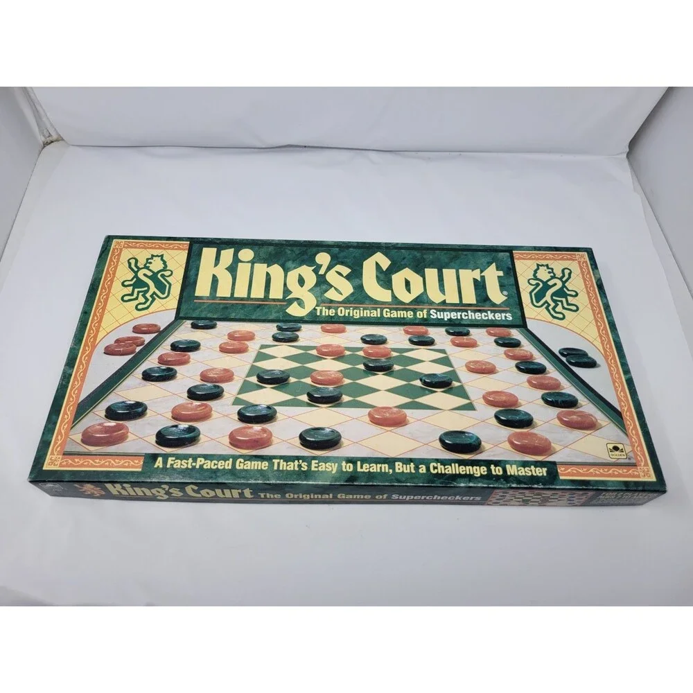 King's Court The Original Game of Super Checkers Golden Board Game 1989 Complete